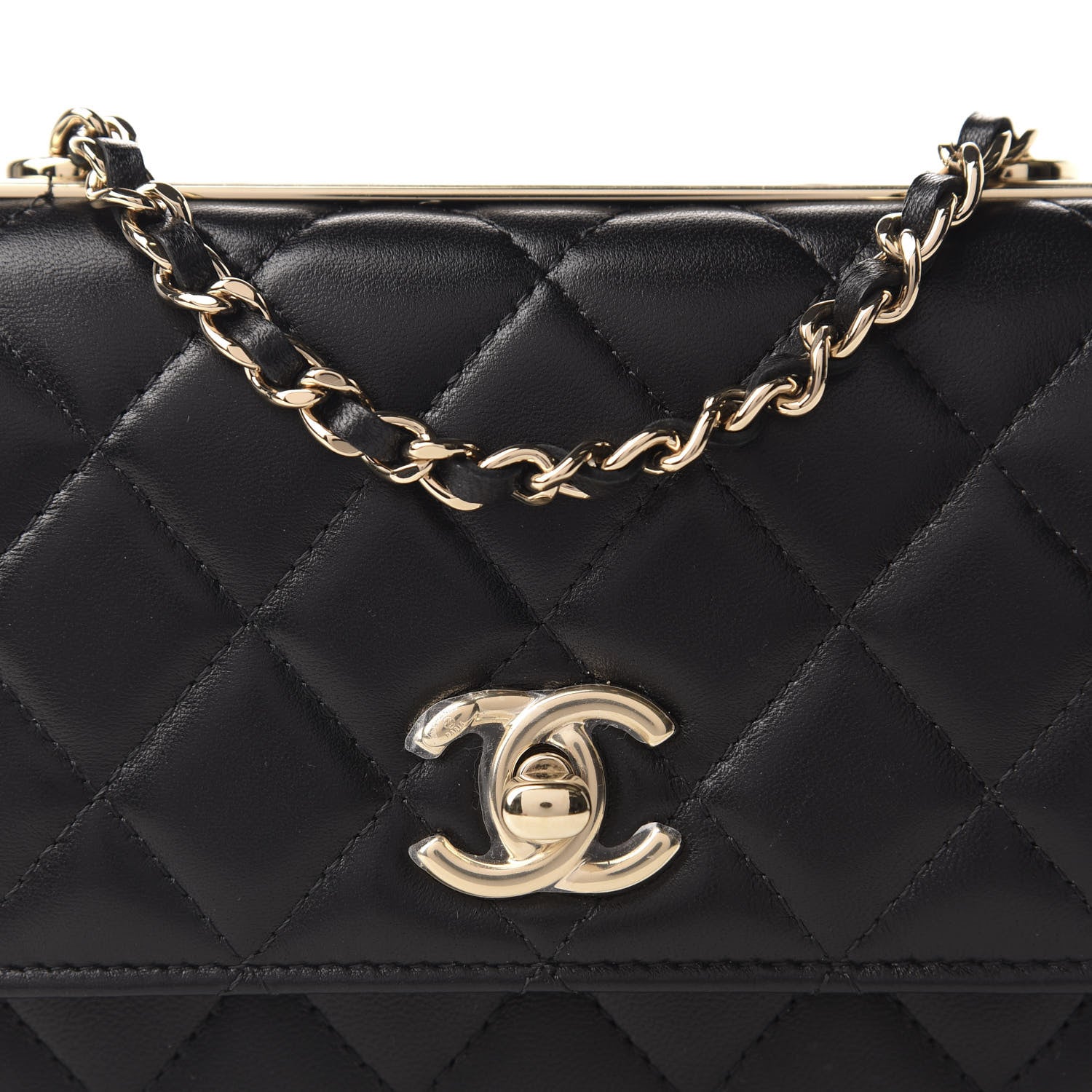 Chanel Lambskin Quilted Mini Trendy CC Wallet On Chain WOC Black 10 of 11