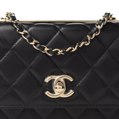 Chanel Lambskin Quilted Mini Trendy CC Wallet On Chain WOC Black 10 of 11