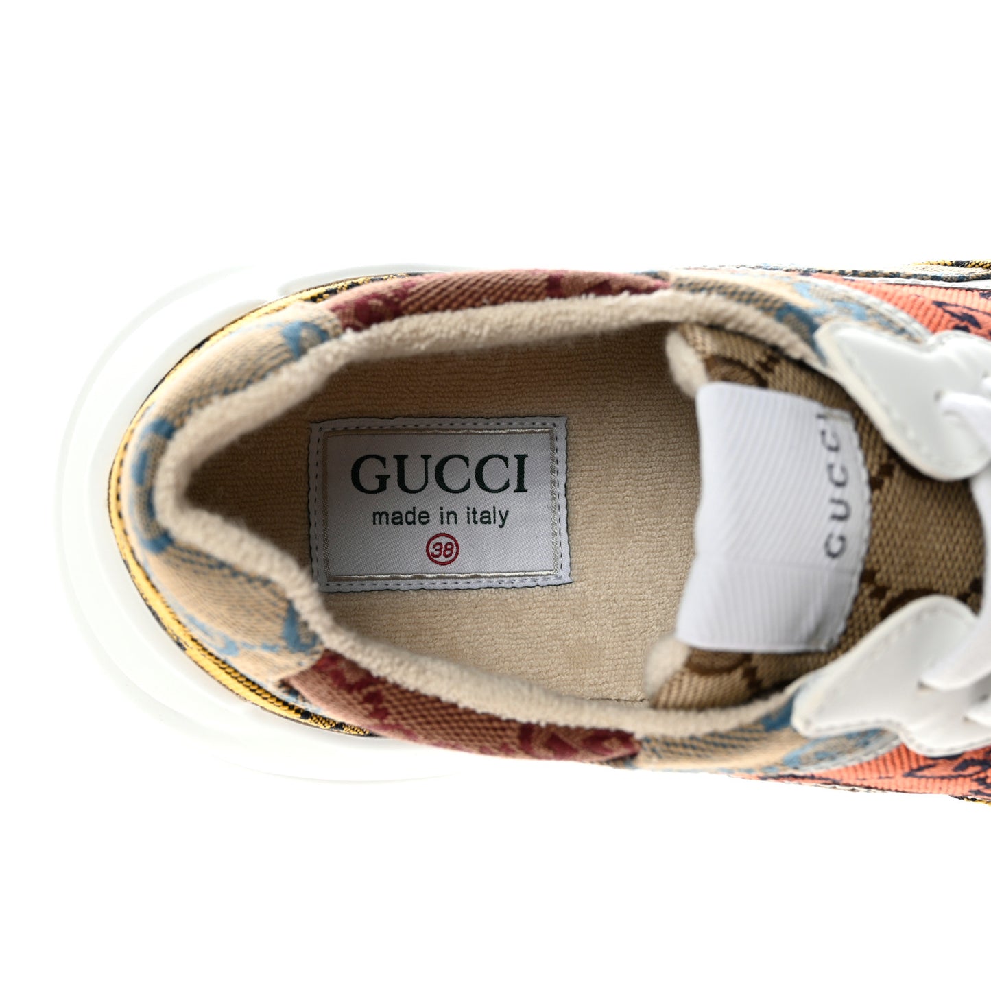 Monogram Multicolor Demetra Womens Rhyton Sneakers 38 Yellow Blue Great White Tabasco