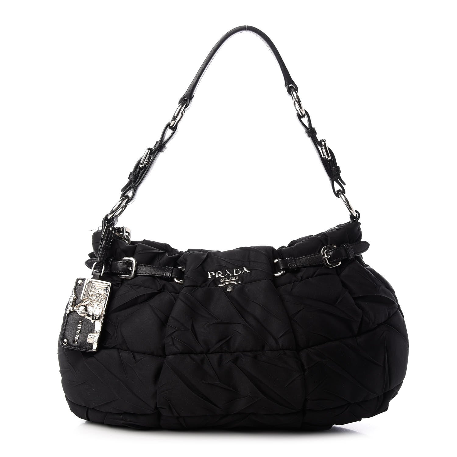 Prada Tessuto Nylon Quilted Shoulder Bag Black 1 of 10