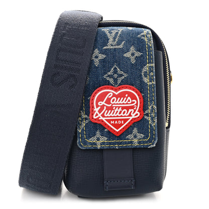 Louis Vuitton X NIGO Denim Monogram Flat Double Phone Pouch 1 of 9