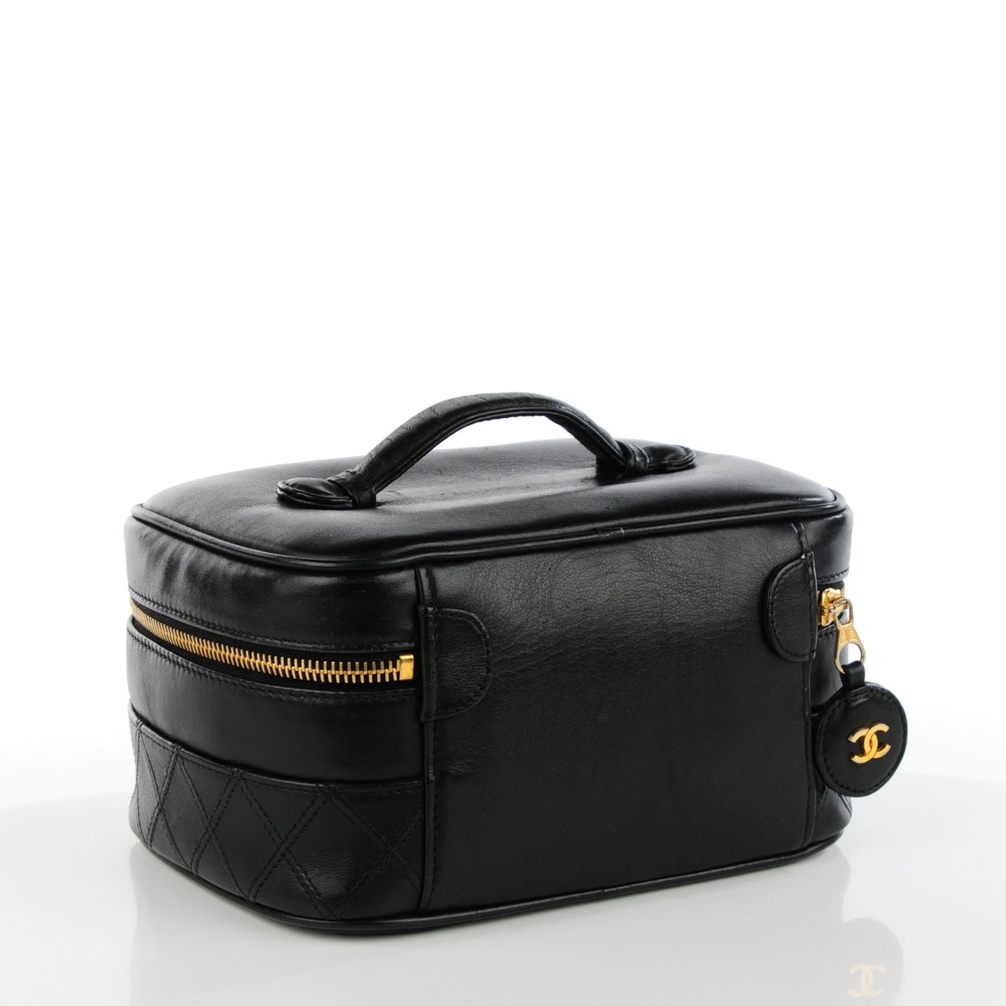 Calfskin Vanity Cosmetic Case Black