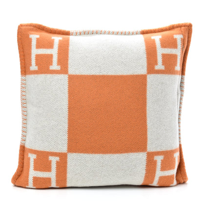 Hermes Wool Cashmere Avalon Pillow PM Ecru Potiron 2 of 3