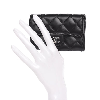 Chanel Lambskin Quilted Flap Card Holder Black 2 of 8