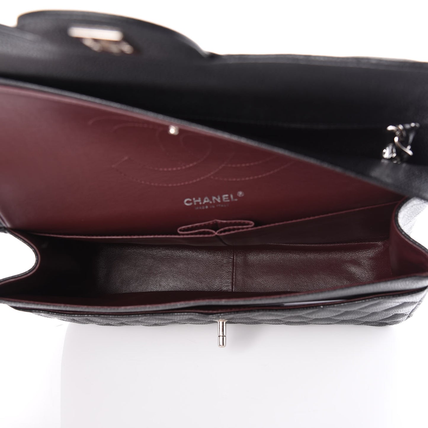 Caviar Quilted Jumbo Double Flap Black