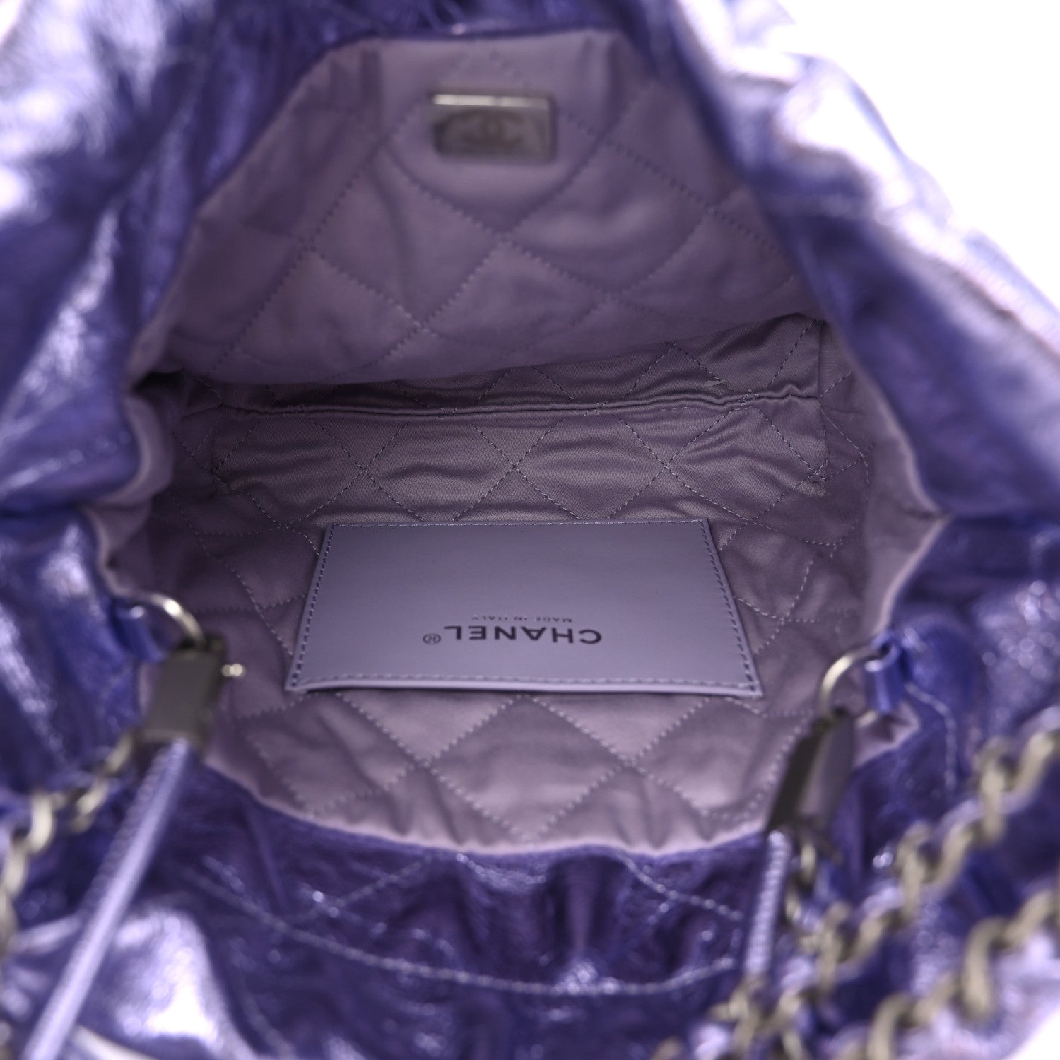 Chanel Metallic Calfskin Quilted Mini Chanel 22 Lilac 5 of 10