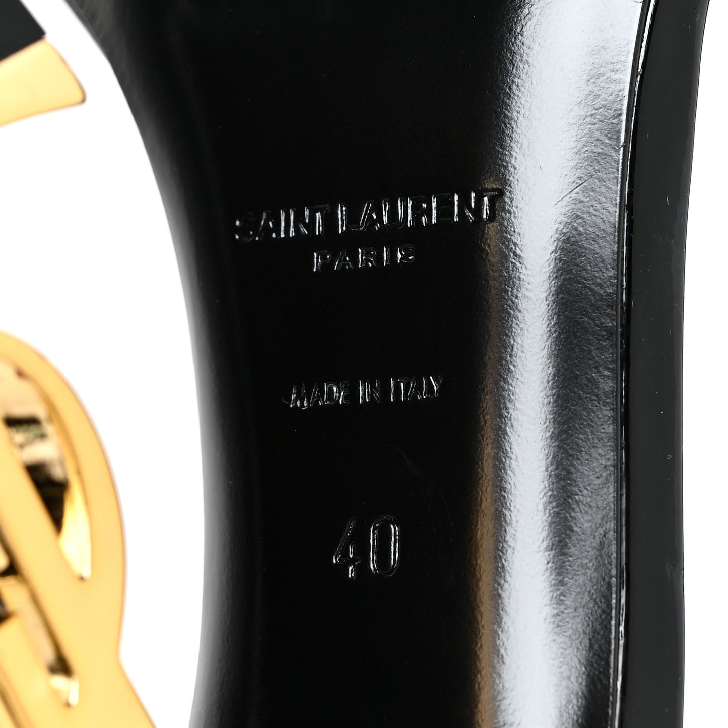 Patent Calfskin Opyum 110 Sandals 40 Black Gold