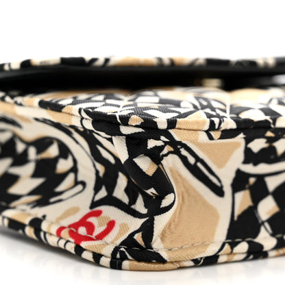 Chanel Canvas Check Flag Printed CC Clutch With Chain Beige Multicolor 10 of 11