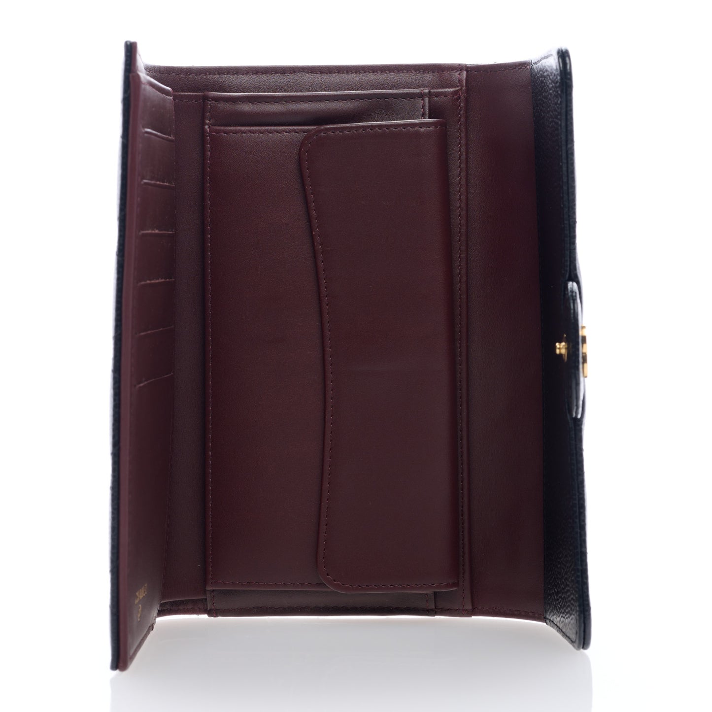 Caviar Quilted Long Flap Wallet Black
