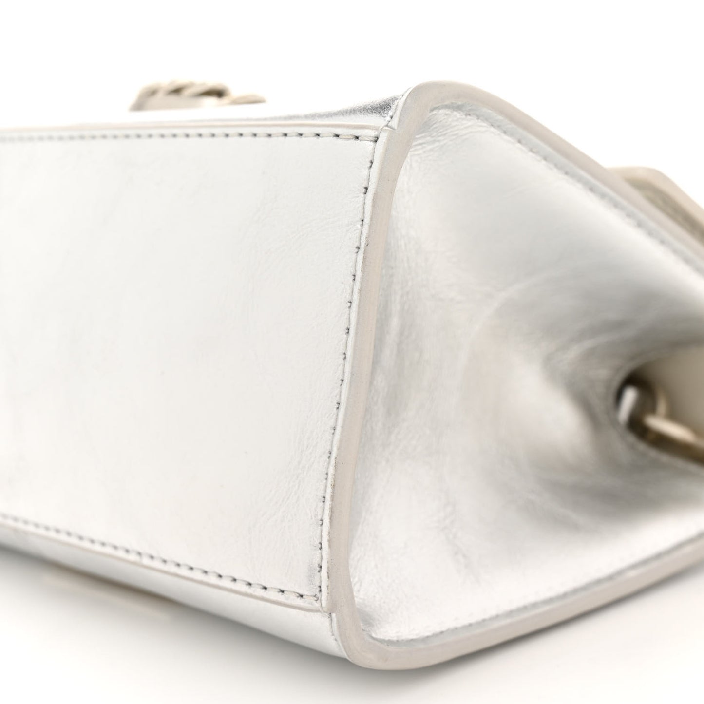 Calfskin The Metallic St. Marc Mini Top Handle Bag Silver
