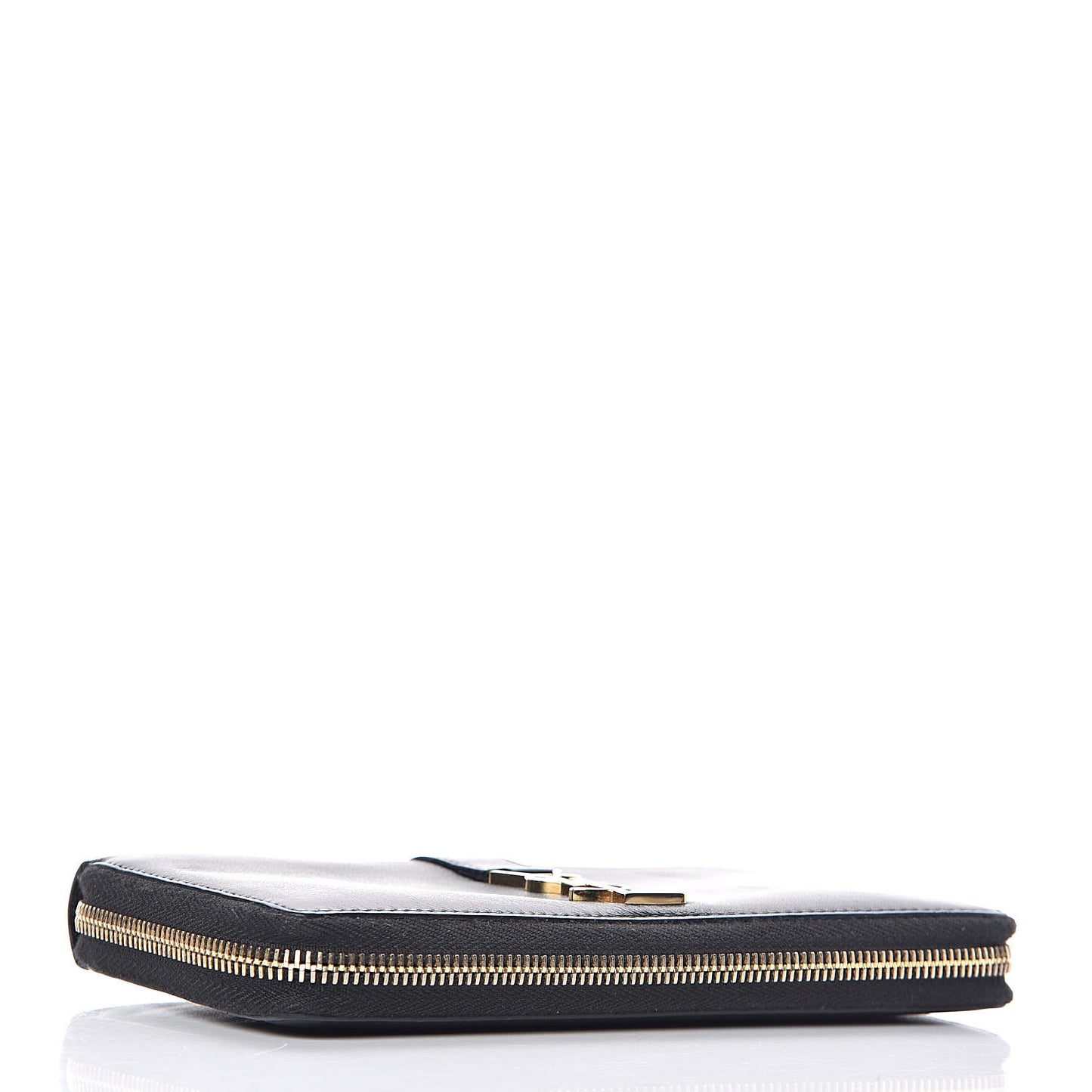 Calfskin Monogram Zip Around Wallet Black
