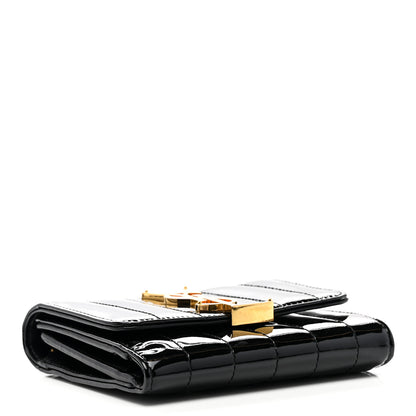 Saint Laurent Patent Matelasse Monogram Vicky Tri-Fold Wallet Black 4 of 6