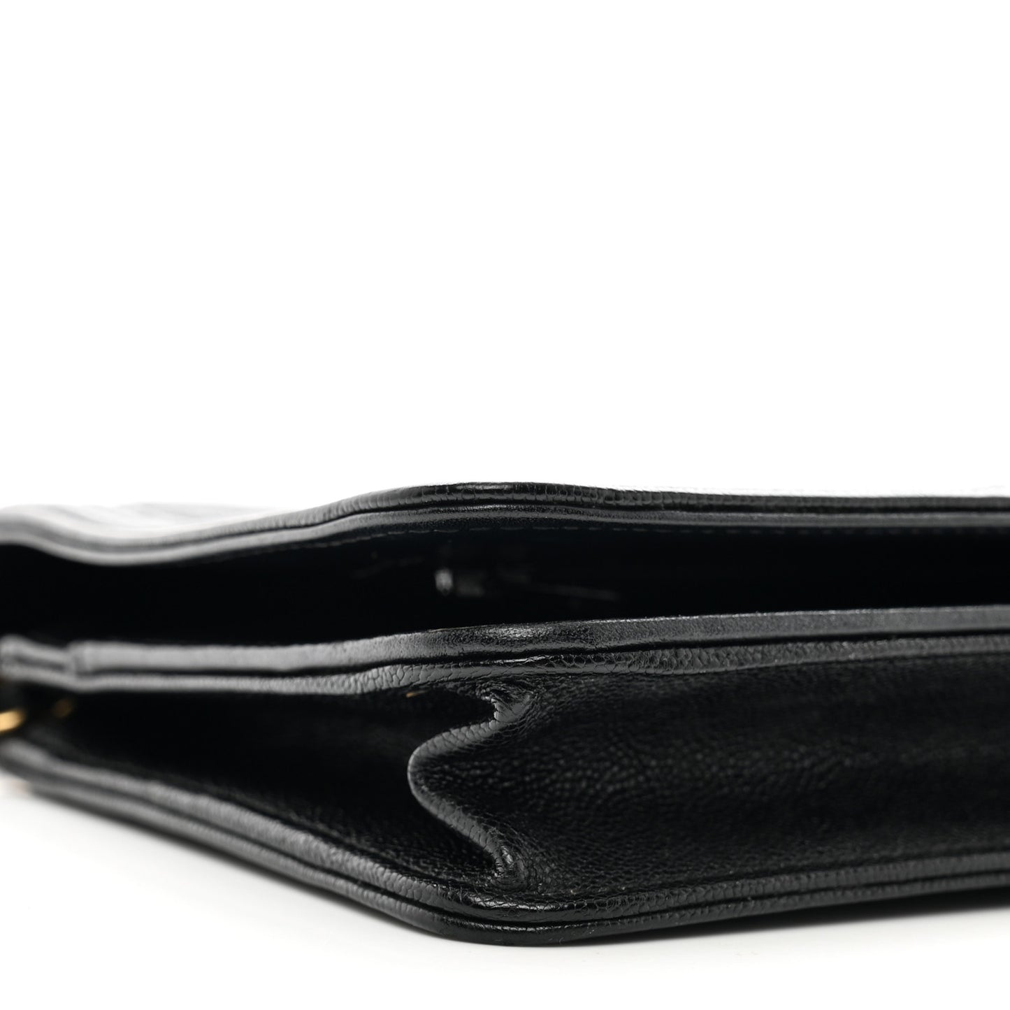 Caviar Chevron Quilted Boy Wallet On Chain WOC Black