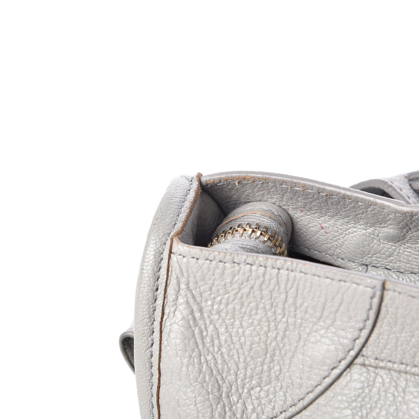 Chevre Gold Metallic Edge Hardware City Gris Perle