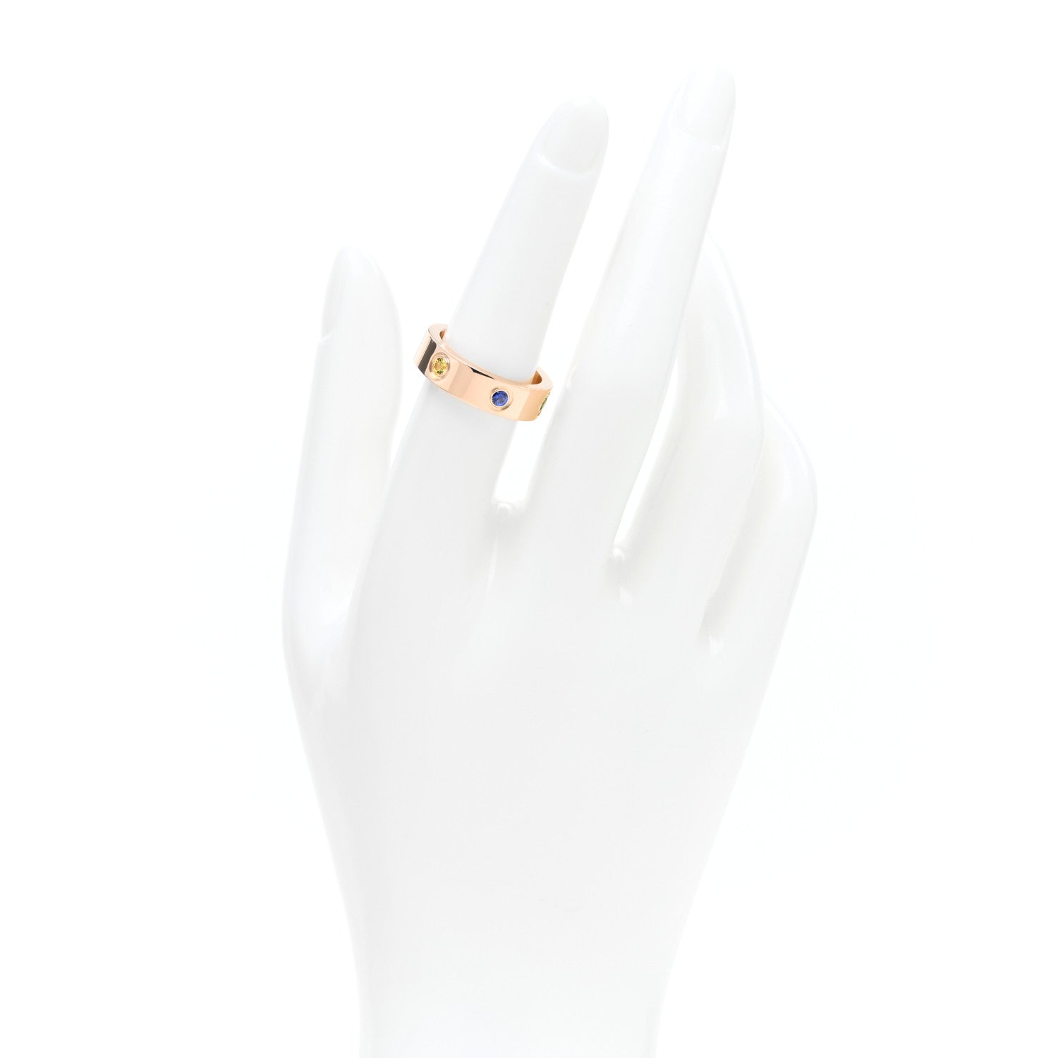 Cartier 18K Pink Gold Sapphire Garnet Amethyst 5.5mm LOVE Ring 54 6.75 2 of 5
