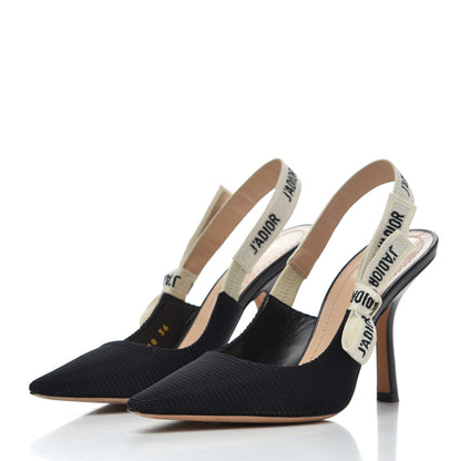 Christian Dior Technical Canvas Ribbon J'Adior Slingback 100mm Pumps 36 Black 3 of 15