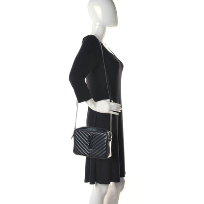 Saint Laurent Calfskin Matelasse Monogram Lou Camera Bag Black 2 of 12