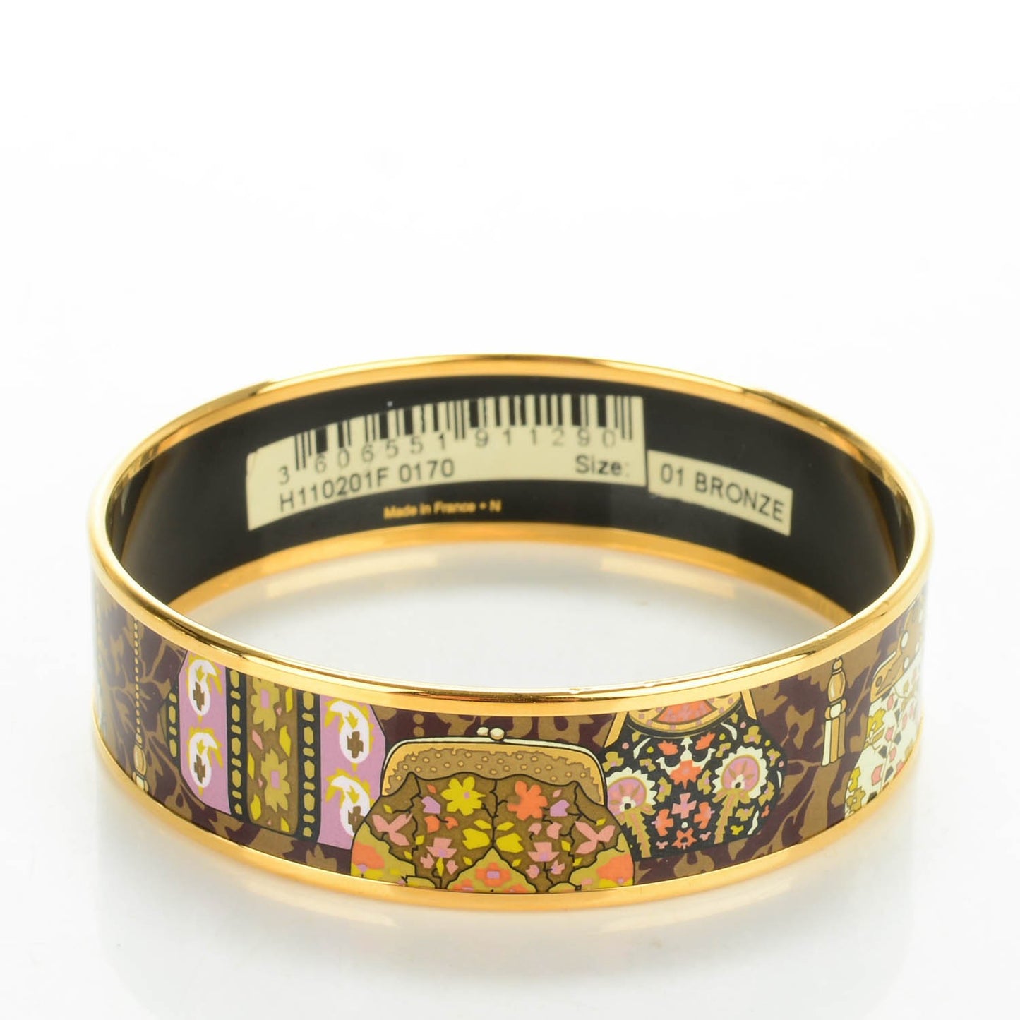 Enamel Printed Wide Cachemire de Tamara Bracelet 70 Bronze