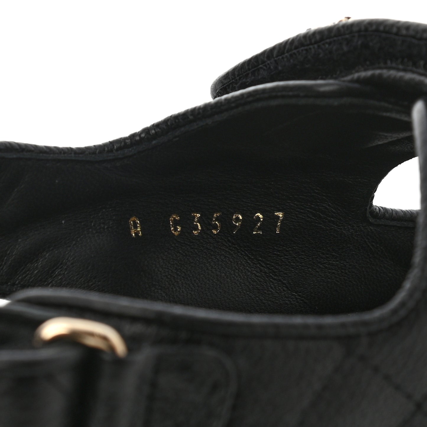 Grained Calfskin Velcro Dad Sandals 41 Black