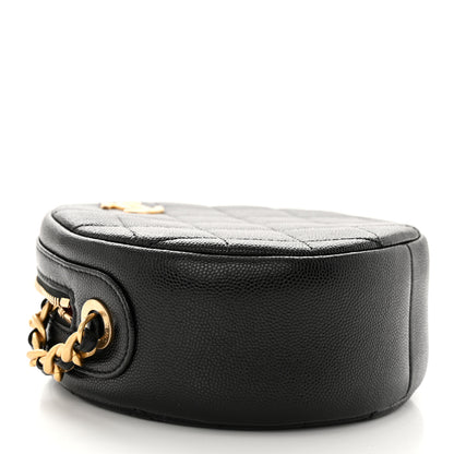 Chanel Caviar Quilted Small Round Bag With Chain Black 4 of 11