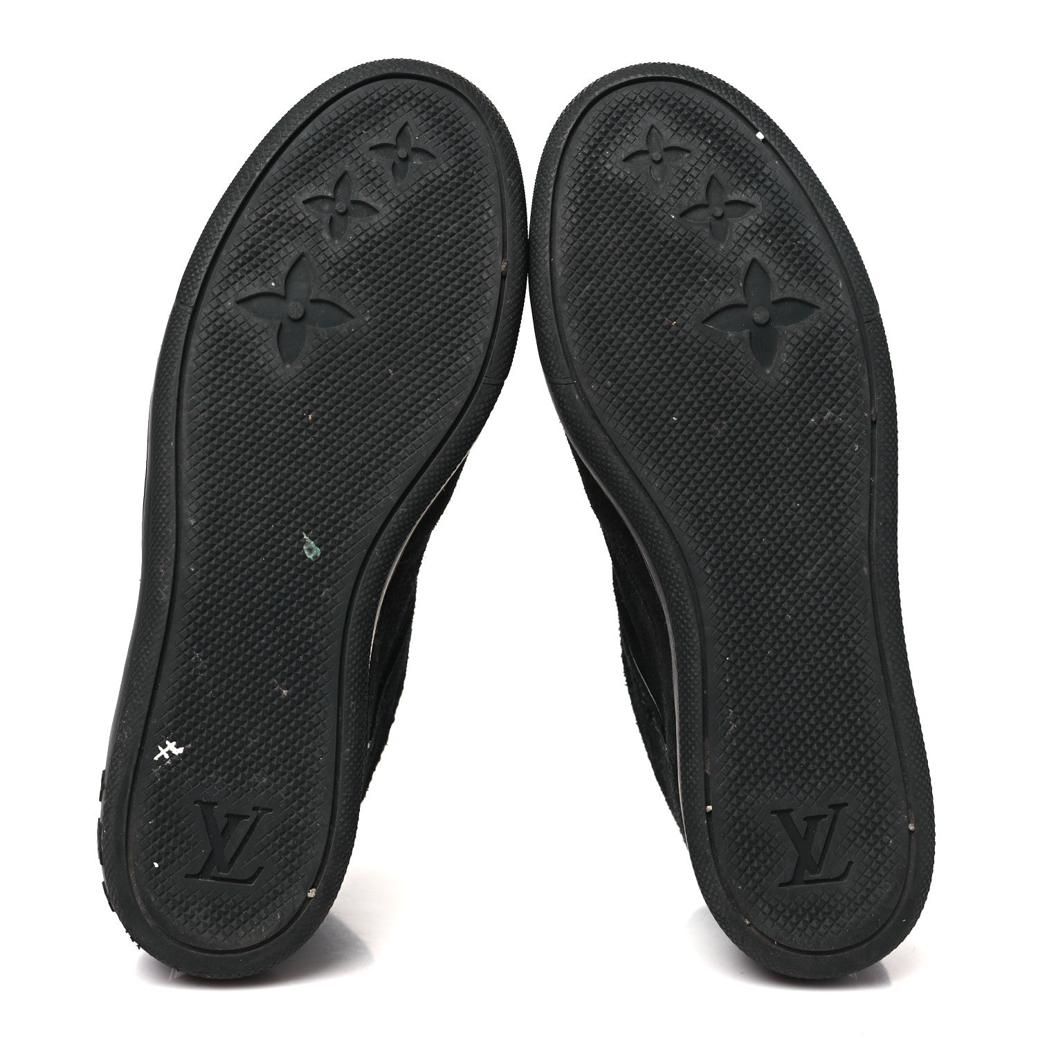 Louis Vuitton Calfskin Suede Monogram Cliff Top Wedge Sneakers 38.5 Black 6 of 8