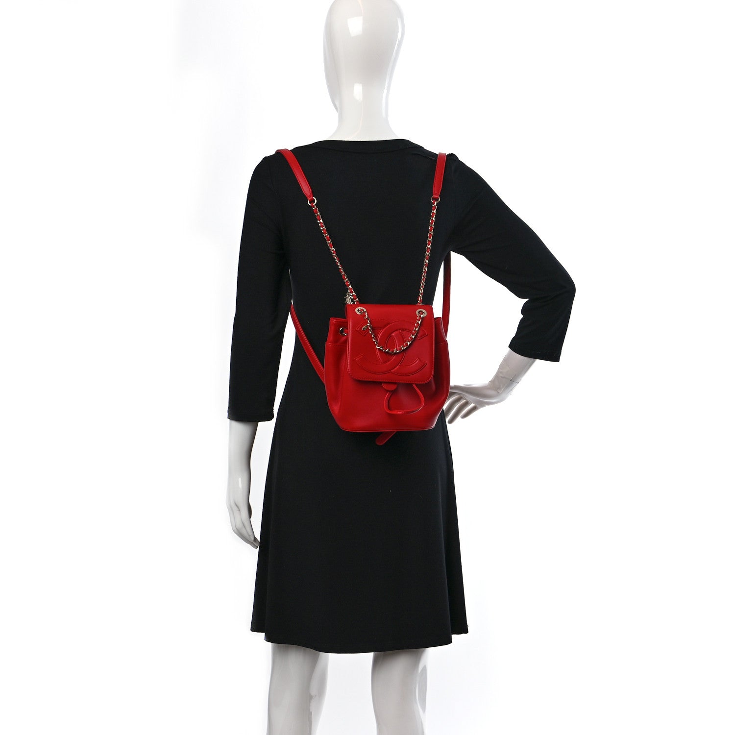 Chanel Lambskin CC Mania Backpack Red 2 of 9