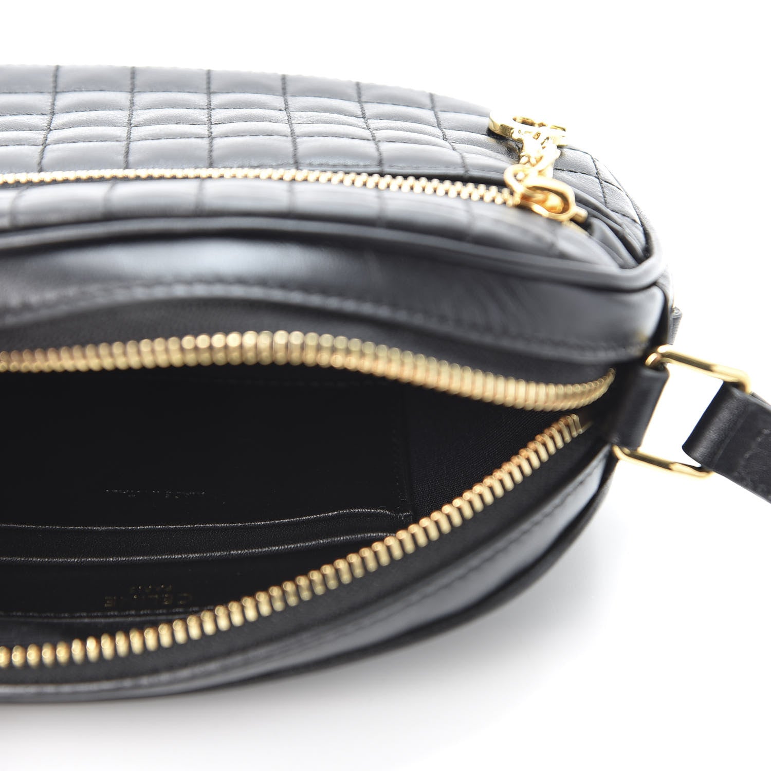 Celine Calfskin Quilted Small C Charm Bag Black 4 of 10