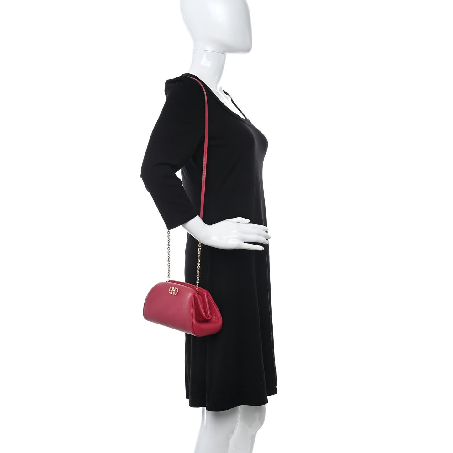 Calfskin Small Gancini Crossbody Pink