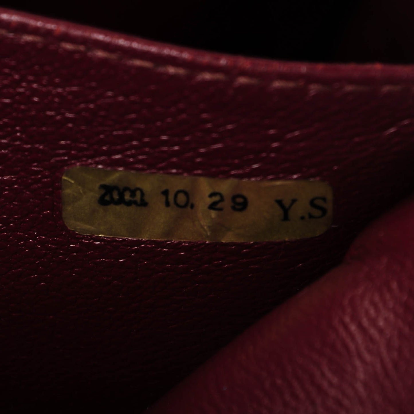 Patent Diamond Stitch Shoulder Bag Burgundy