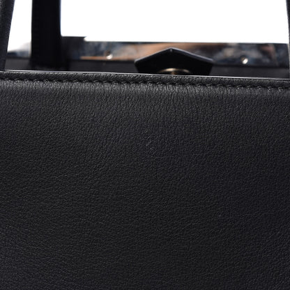 Fendi Vitello Dolce Mink Fur Pom Pom Petite 2Jours Tote Black Multicolor 10 of 12