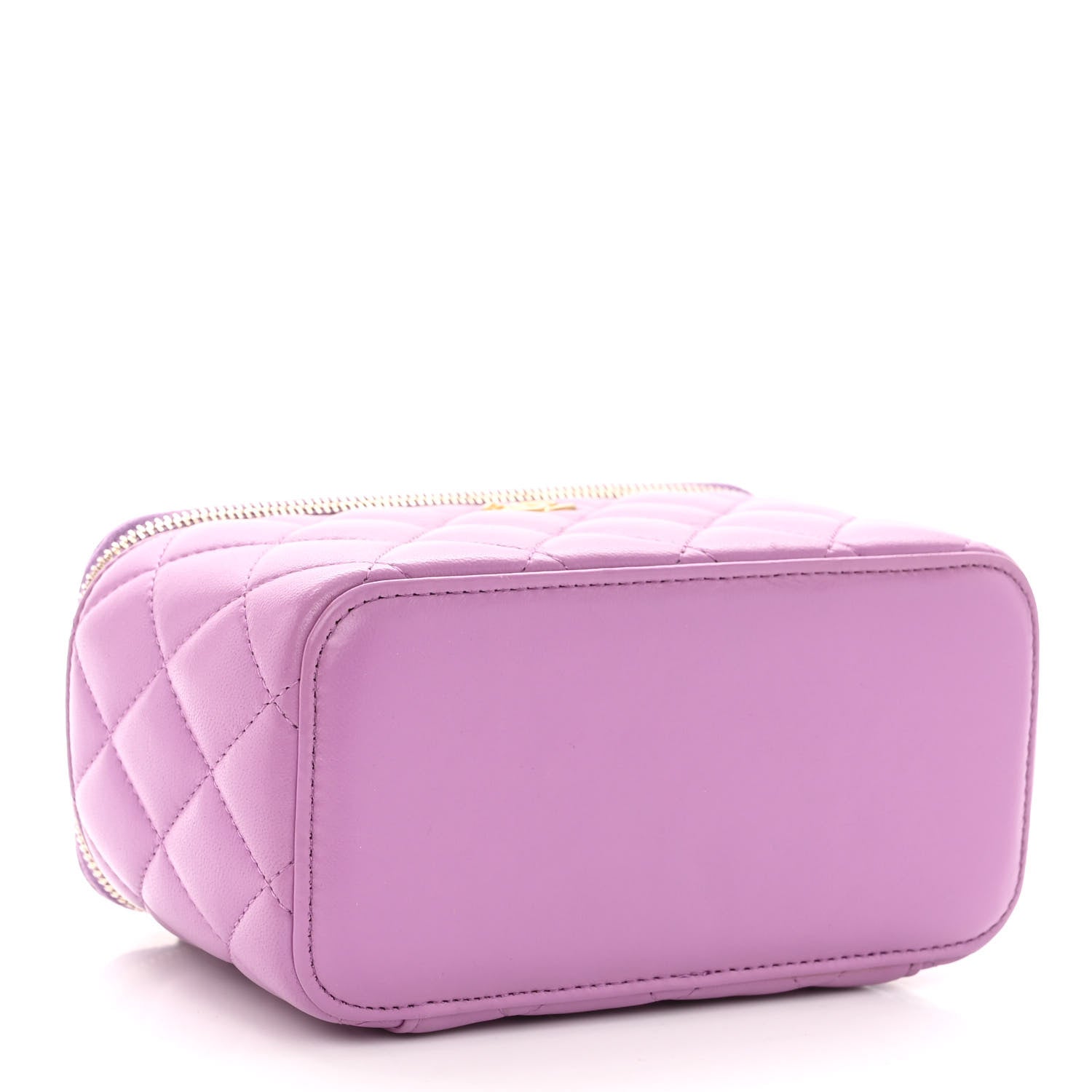 Chanel Lambskin Quilted Pearl Crush Small Vanity Case With Chain Purple 4 of 10