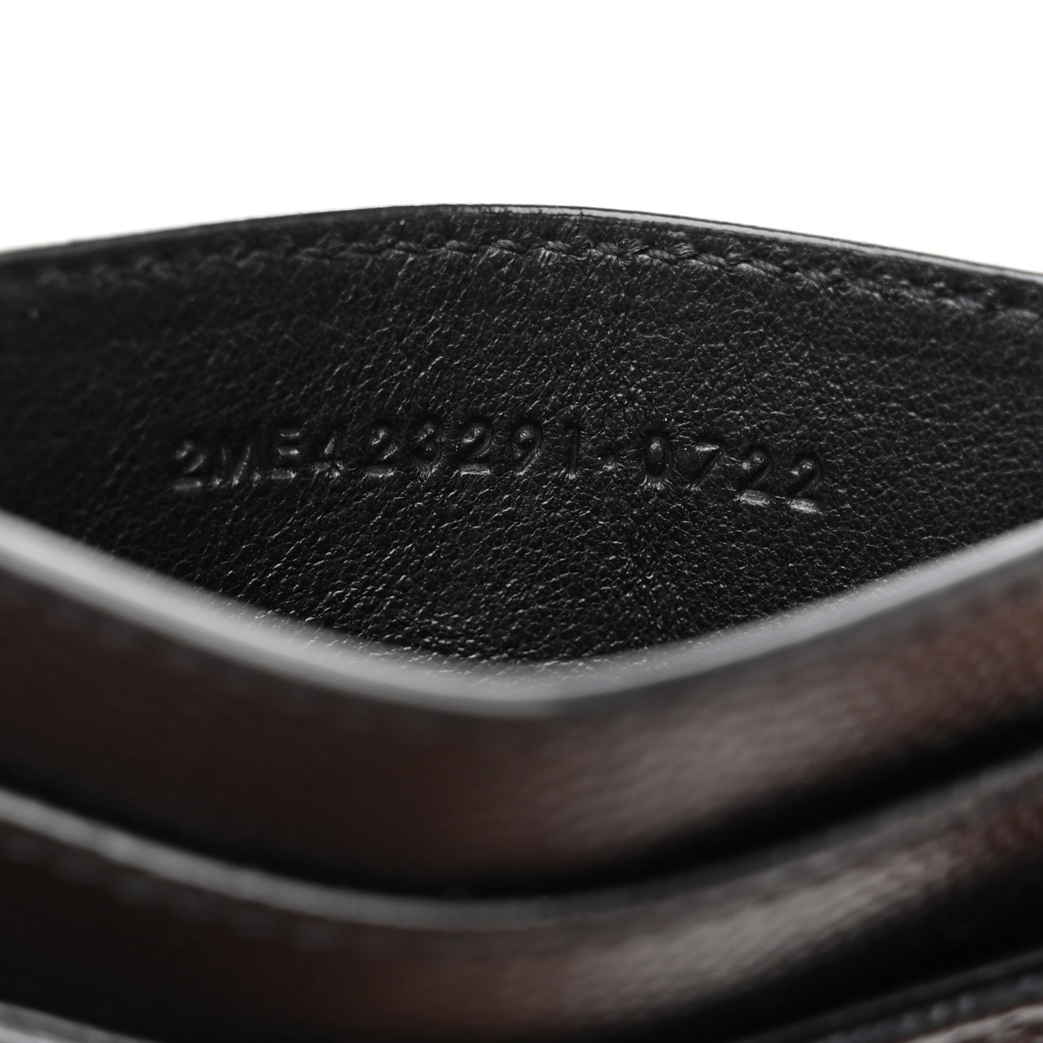 Saint Laurent Grain De Poudre Matelasse Chevron Monogram Credit Card Case Black 7 of 7