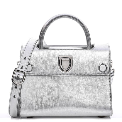 Christian Dior Metallic Grained Calfskin Mini Diorever Flap Silver 1 of 10
