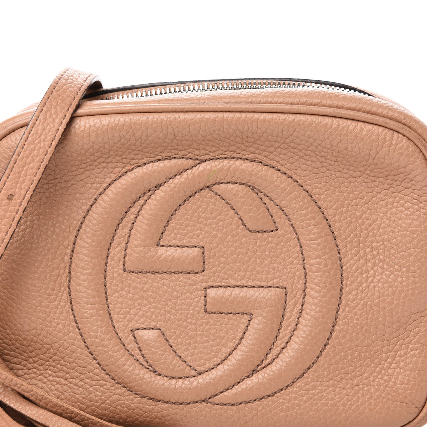 Pebbled Calfskin Small Soho Disco Bag Rose Beige