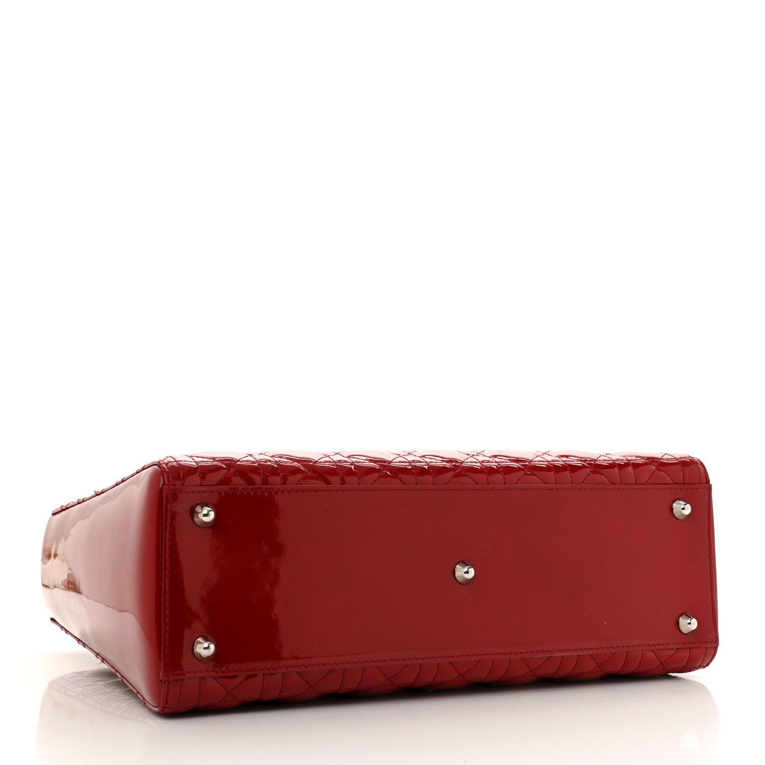 Christian Dior Patent Cannage Large Lady Dior Red 4 of 13