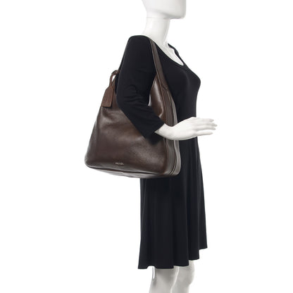 Prada Cervo Deerskin Zipper Detail Hobo Bruciato 2 of 11