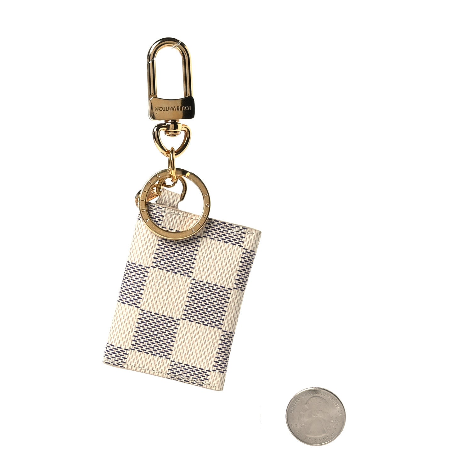 Louis Vuitton Damier Azur Kirigami Pouch Bag Charm Key Holder 2 of 4
