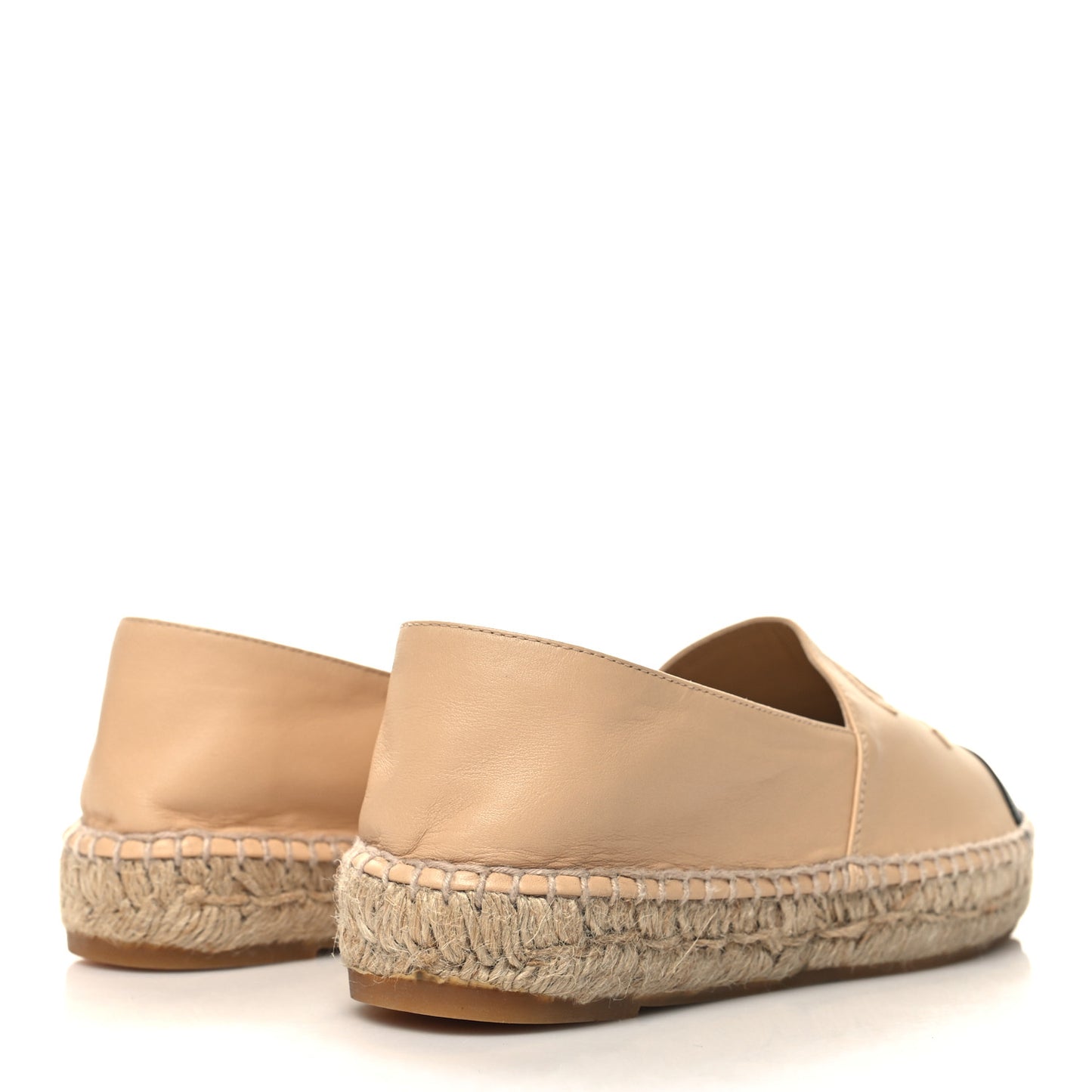 Lambskin CC Espadrilles 37 Beige Black