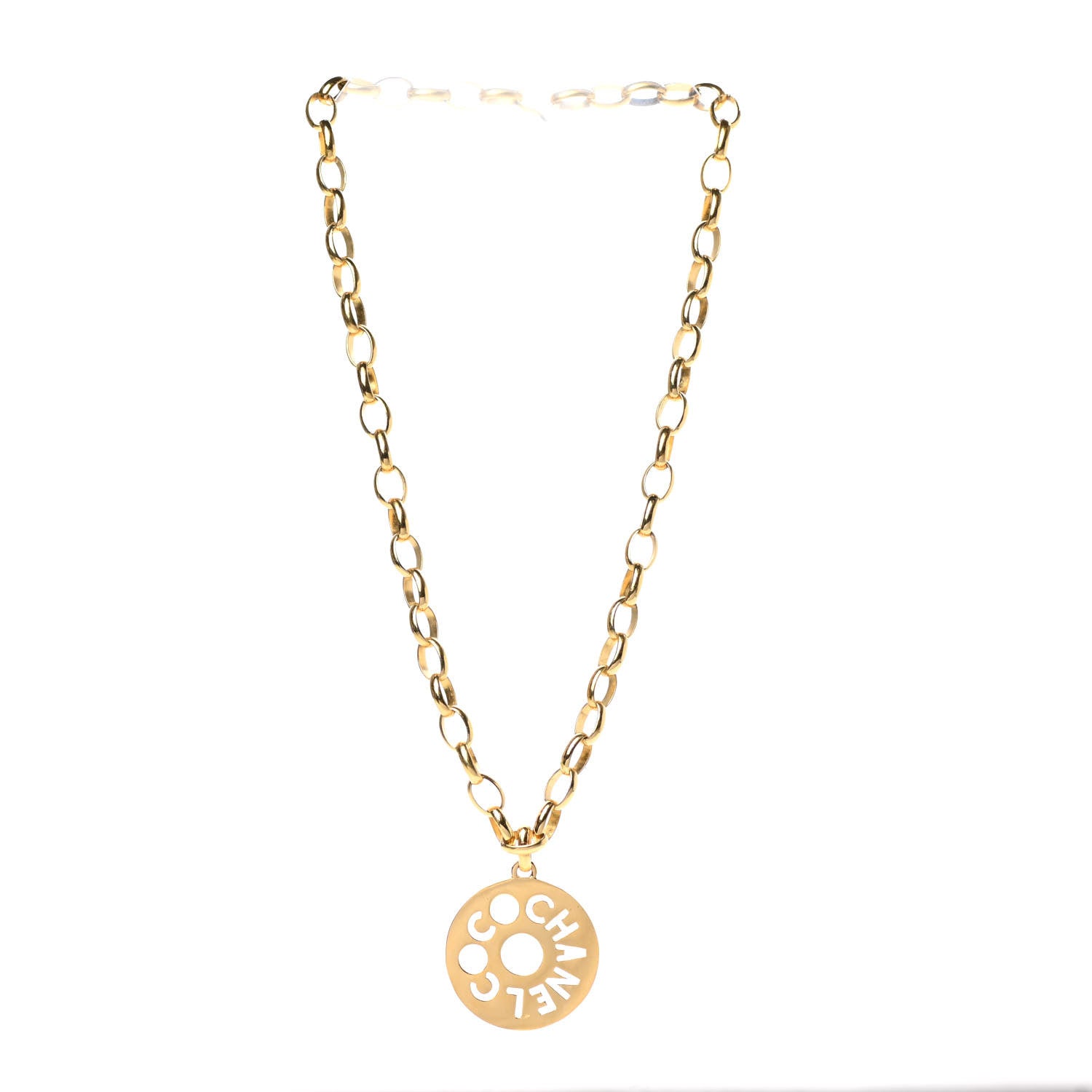 Chanel Oversized Coco Chanel Pendant Necklace Gold 3 of 7