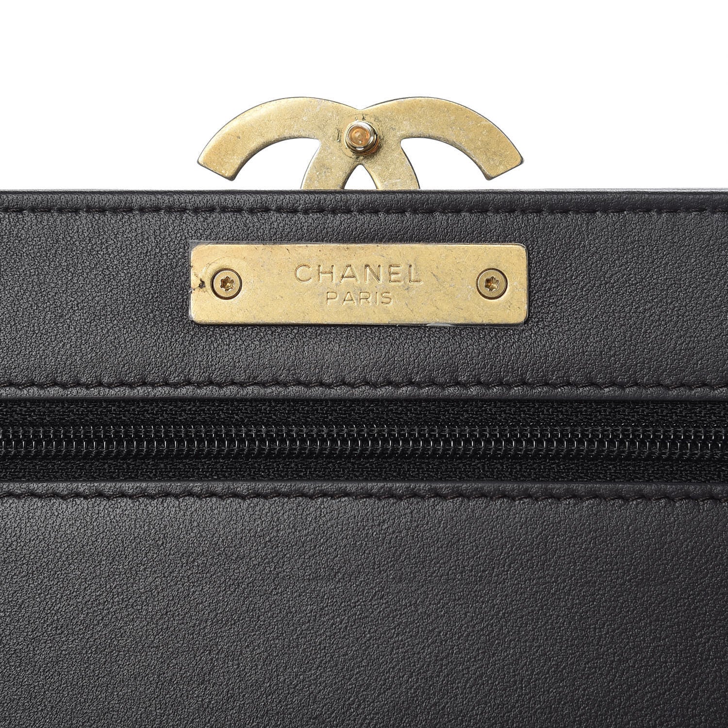 Chanel Metallic Calfskin Lambskin Quilted CC Chic Wallet on Chain WOC Dark Gold Grey 6 of 10