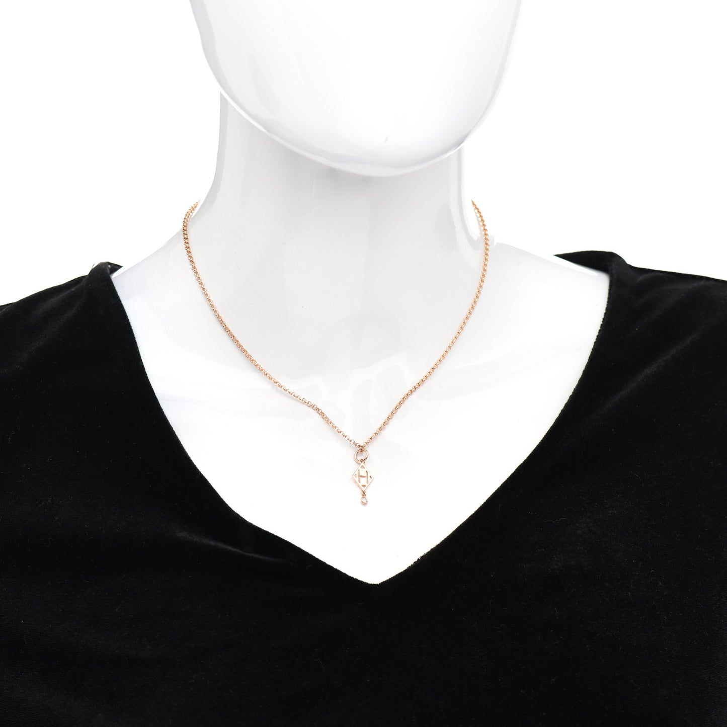 18K Rose Gold Diamond Gambade Pendant Necklace