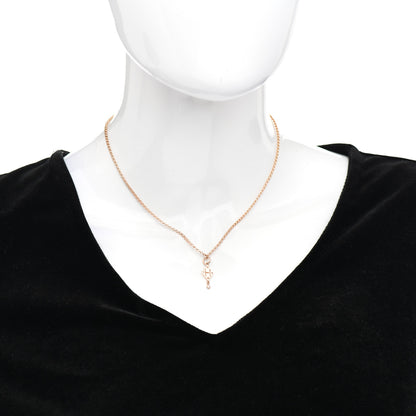 Hermes 18K Rose Gold Diamond Gambade Pendant Necklace 2 of 5