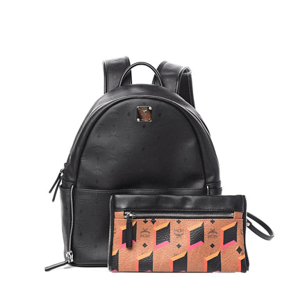MCM Coated Canvas Diamond Print Small Backpack Black 11 of 11