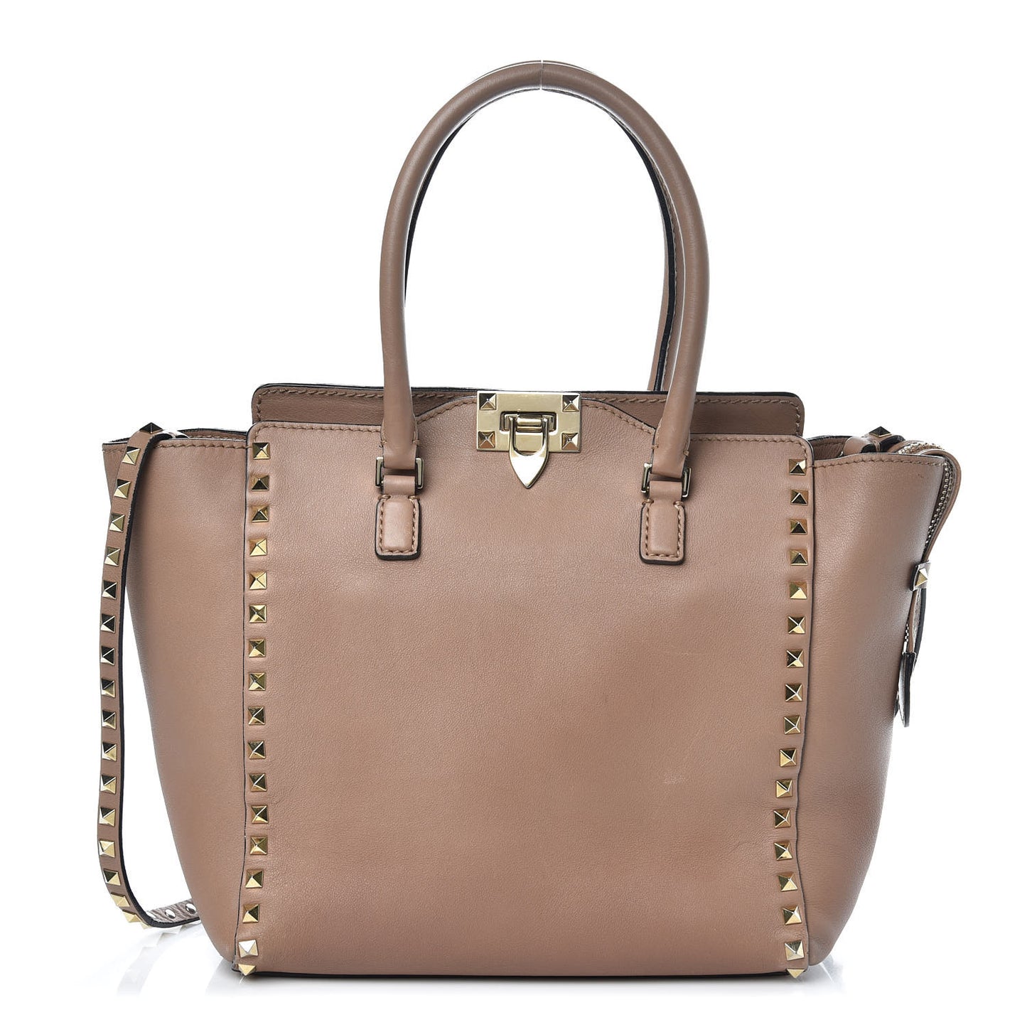 Vitello Rockstud Double Handle Tote Alpaca