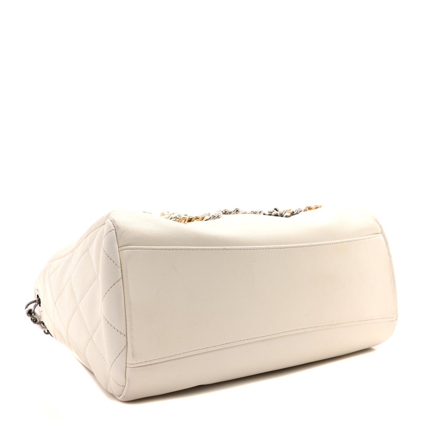 Calfskin Chain 20s Signature Hobo White