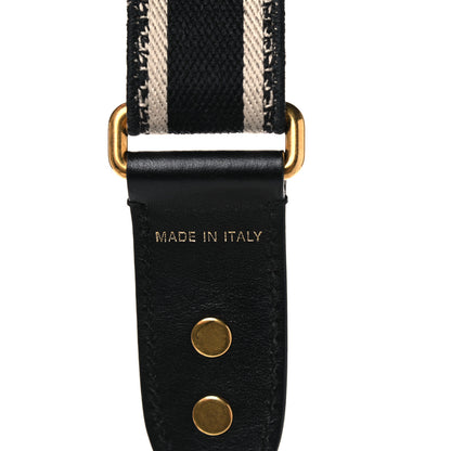 Christian Dior Canvas Embroidered Shoulder Strap Black 3 of 10