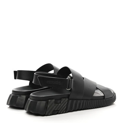 Hermes Calfskin Goatskin Mens Electric Sandals 41 Black 4 of 9