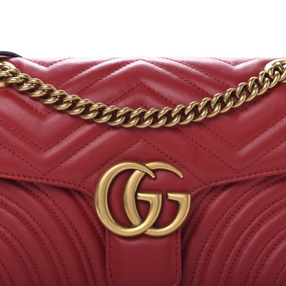 Gucci Calfskin Matelasse Small GG Marmont Shoulder Bag Hibiscus Red 12 of 12