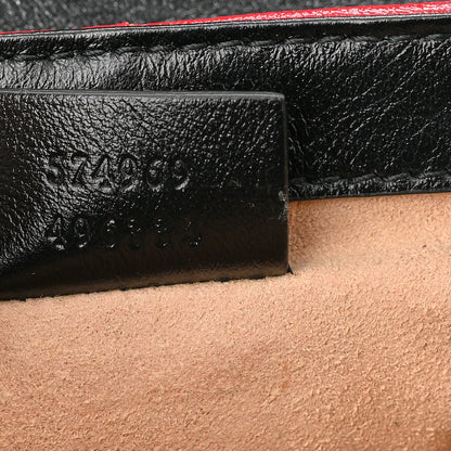 Gucci Vintage Effect Calfskin Matelasse Diagonal Striped Super Mini Torchon GG Marmont Shoulder Bag Black Beige 7 of 10