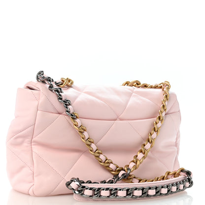 Chanel Lambskin Quilted Large Chanel 19 Flap Light Pink 3 of 11